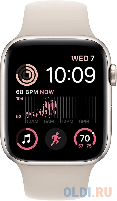 Смарт-часы Apple Watch SE 2024 A2723 44мм OLED корп.сияющая звезда Sport Band рем.сияющая звезда разм.брасл.:160-210мм (MXEV3LL/A)