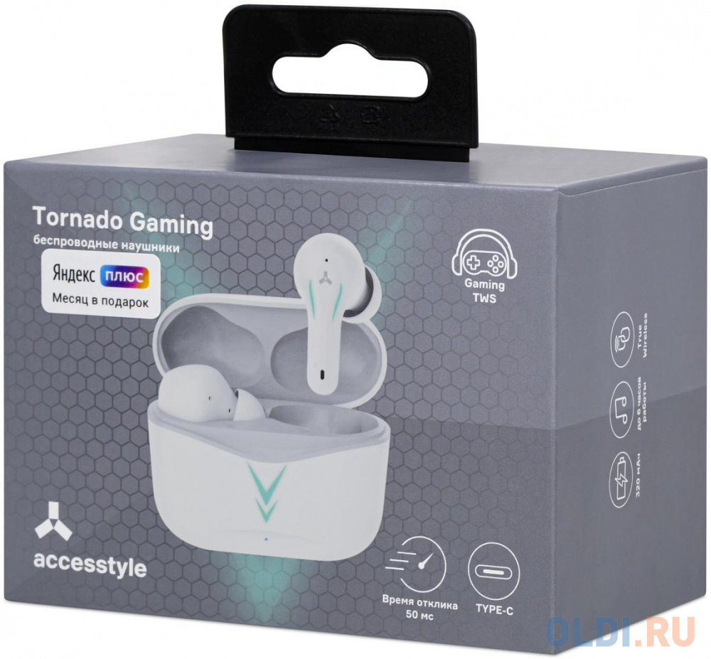 Беспроводные наушники Accesstyle Tornado Gaming White