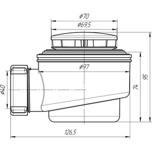 Сифон для душевого поддона АНИ пласт D50 (E410C)