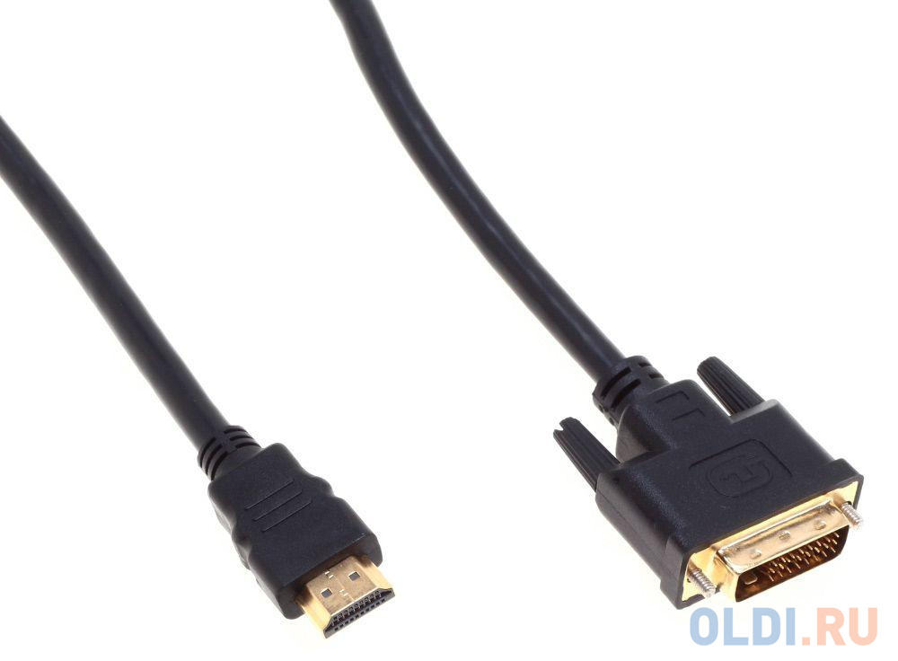 Кабель аудио-видео Buro HDMI (m)/DVI-D (Dual Link) (m) 1.8м. Позолоченные контакты черный (BHP RET HDMI_DVI18) в Москвe