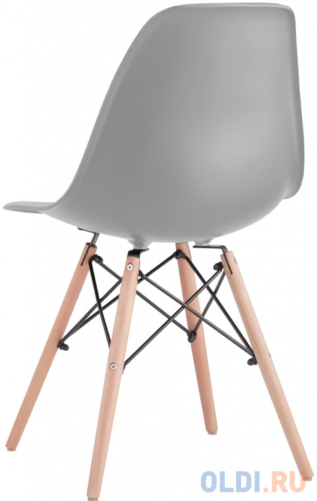 Стулья BRABIX "Eames CF-010", КОМПЛЕКТ 4 шт., пластик серый, опоры дерево/металл, 532632, 2033A