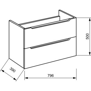 Тумба с раковиной BelBagno Etna 80 rovere moro (ETNA39-800/390-2C-SO-RW-P, BB800/390ETL)