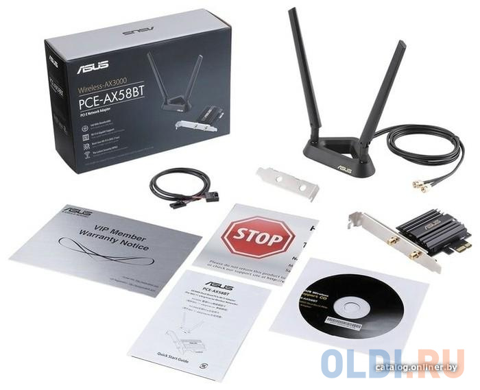 Адаптер Bluetooth+Wi-Fi ASUS PCE-AX58BT черный 90IG0610-MO0R00