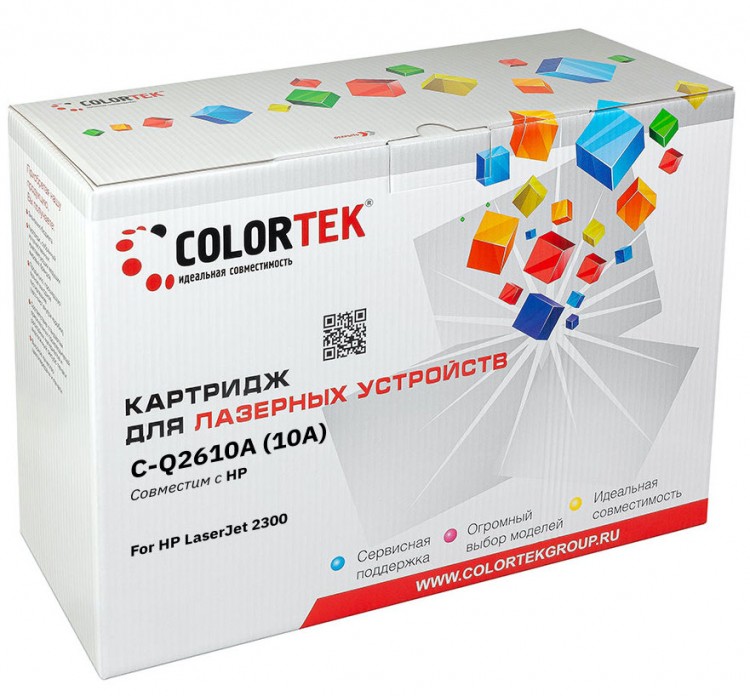 Картридж лазерный Colortek CT-Q2610A (10A/Q2610A), черный, 6000 страниц, совместимый, для LJ 2300L, 2300