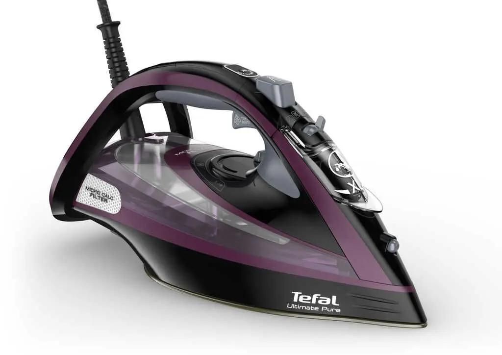 Утюг Tefal Ultimate Pure FV9835E0 3 кВт, длина шнура 2.5 м, черный/фиолетовый (FV9835E0)