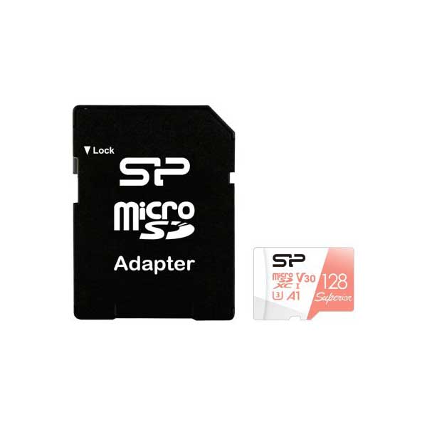 Карта памяти Silicon Power Superior A1 MicroSDXC 128Gb Class 10 (SP128GBSTXDV3V20SP) + адаптером SD