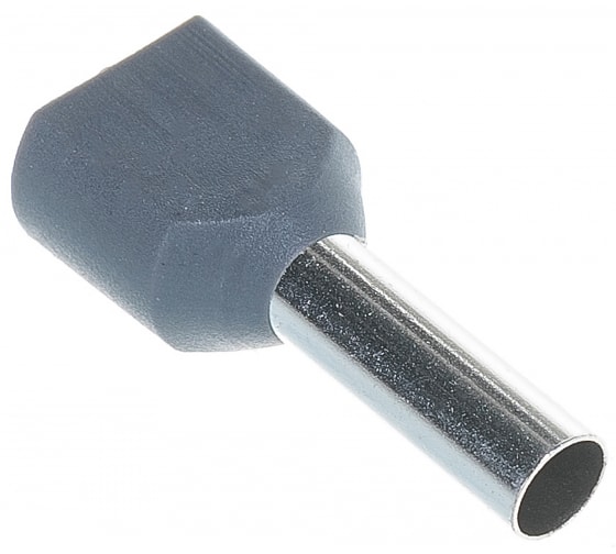 Наконечник НШВИ2 штыревой втулочный изолированный, 4 мм², медь, луженый, под опрессовку, серый, КВТ 4,0-12 (79470)