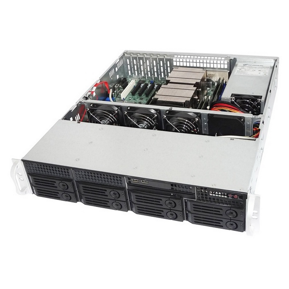 Корпус Ablecom CS-R25, ATX, 2U RM, 8x3.5 HS, Redundant 2x800 Вт, черный (CS-R25-37P/A0-CSR2537B100T)