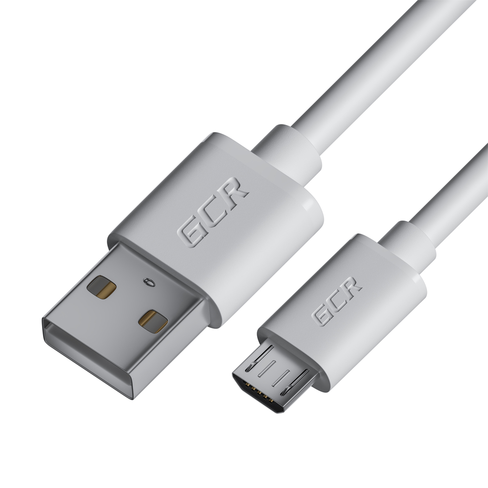 Кабель USB-Micro USB, быстрая зарядка, 3A 1 м, белый Greenconnect GCR-UA1U (GCR-53231)