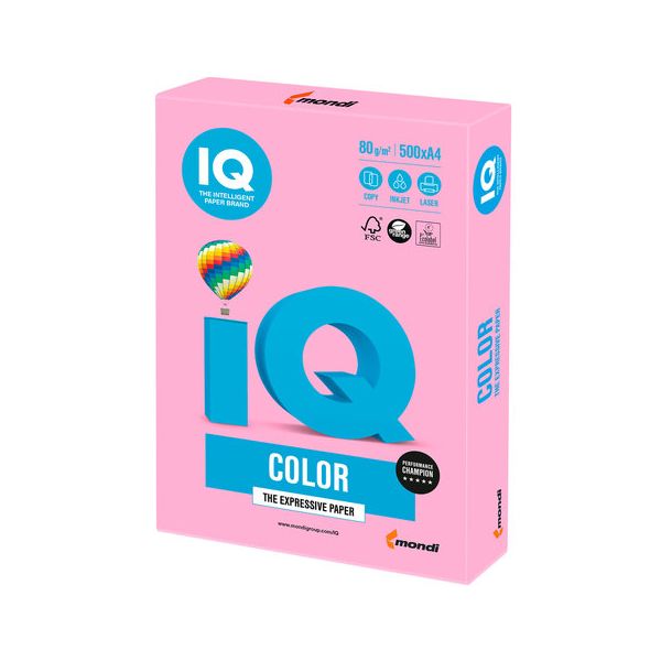 Бумага IQ color, А4, 80 г/м2, 500 л., неон, розовая, NEOPI в Москвe