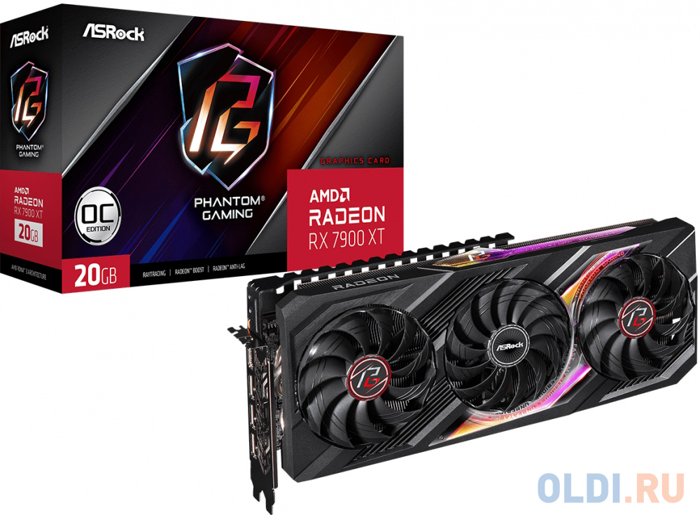 Видеокарта ASRock Radeon RX 7900 XT Phantom Gaming 20GB OC 20480mb