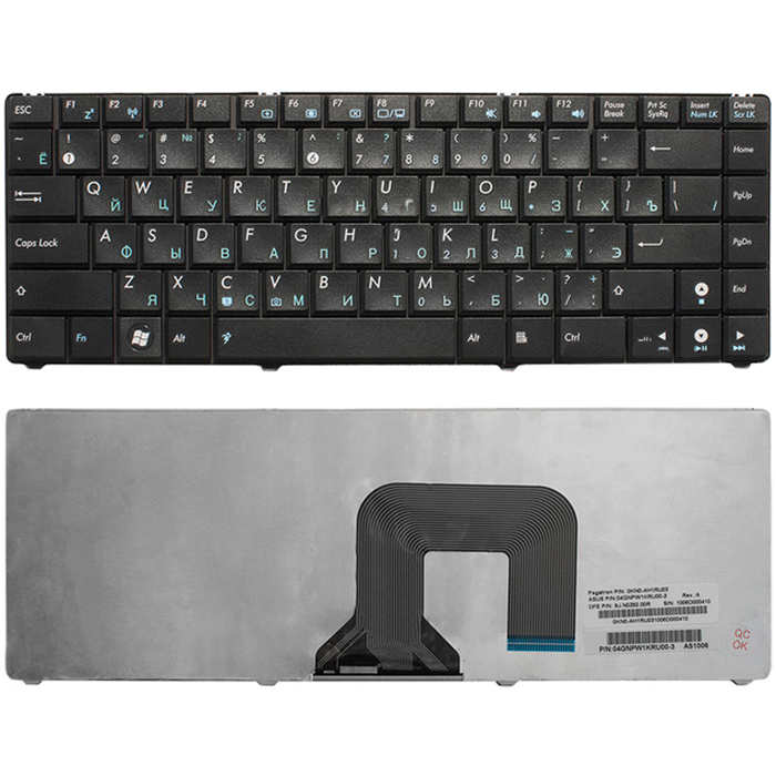 Клавиатура для ноутбука Asus N20 Series Цвет Черный PN: 0KN0-AH1RU03, 9J.N0Z82.00R, 04GNPW1KRU00-3 (TOP-67844)