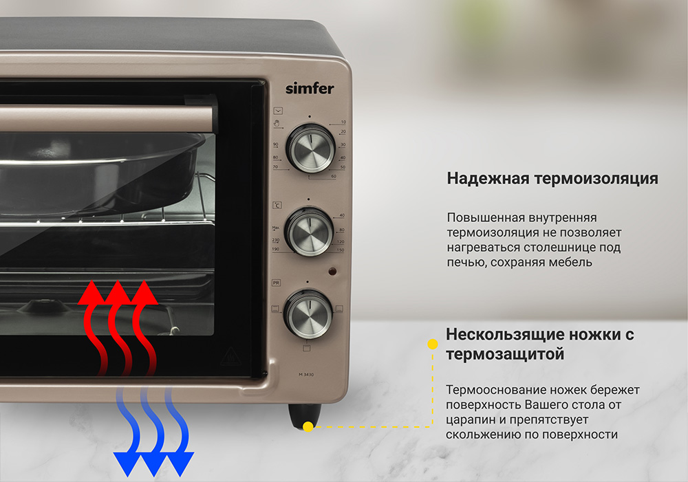 Мини-печь Simfer M3430 ALBENI Comfort, 3 режима работы