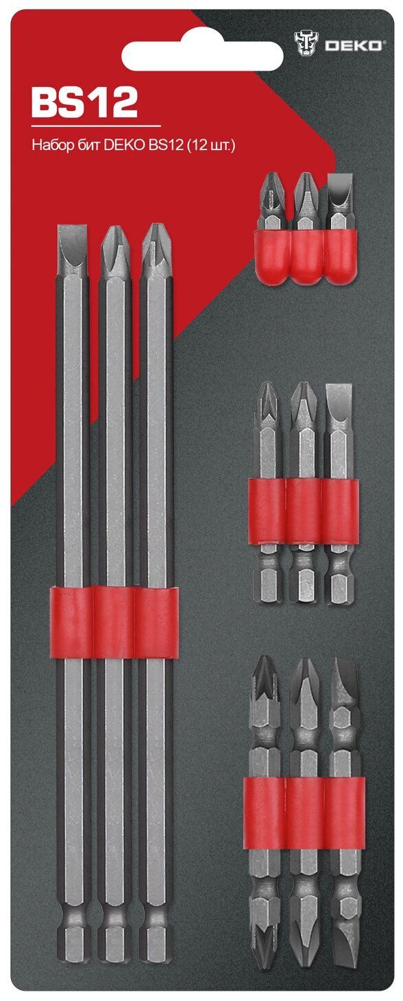 Набор бит DEKO BS12 (12 шт.)