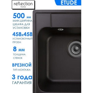 Кухонная мойка Reflection Etude RF0353BL черная в Москвe