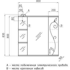 Зеркало-шкаф Style line Панда Фьюжн 80 с подсветкой, белый (4650134470444)