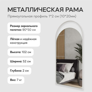 Зеркало в раме Genglass Arkelo white GGM-04-3 белый