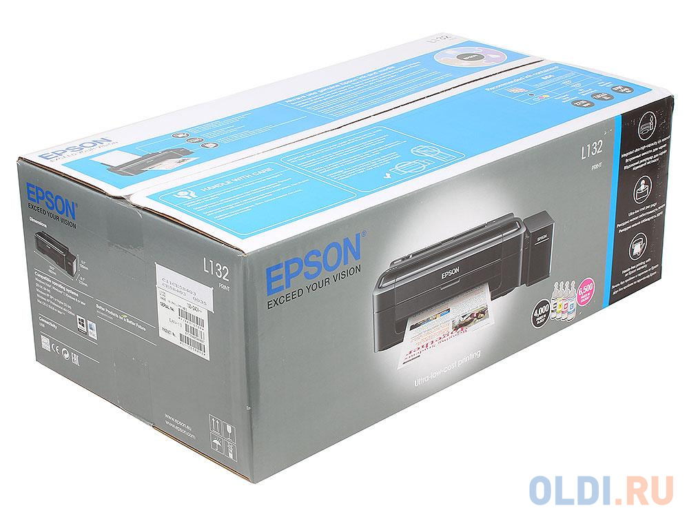 Принтер EPSON L132 (Фабрика Печати, 27стр./мин., 5760x1440 dpi, струйный, A4, USB 2.0)