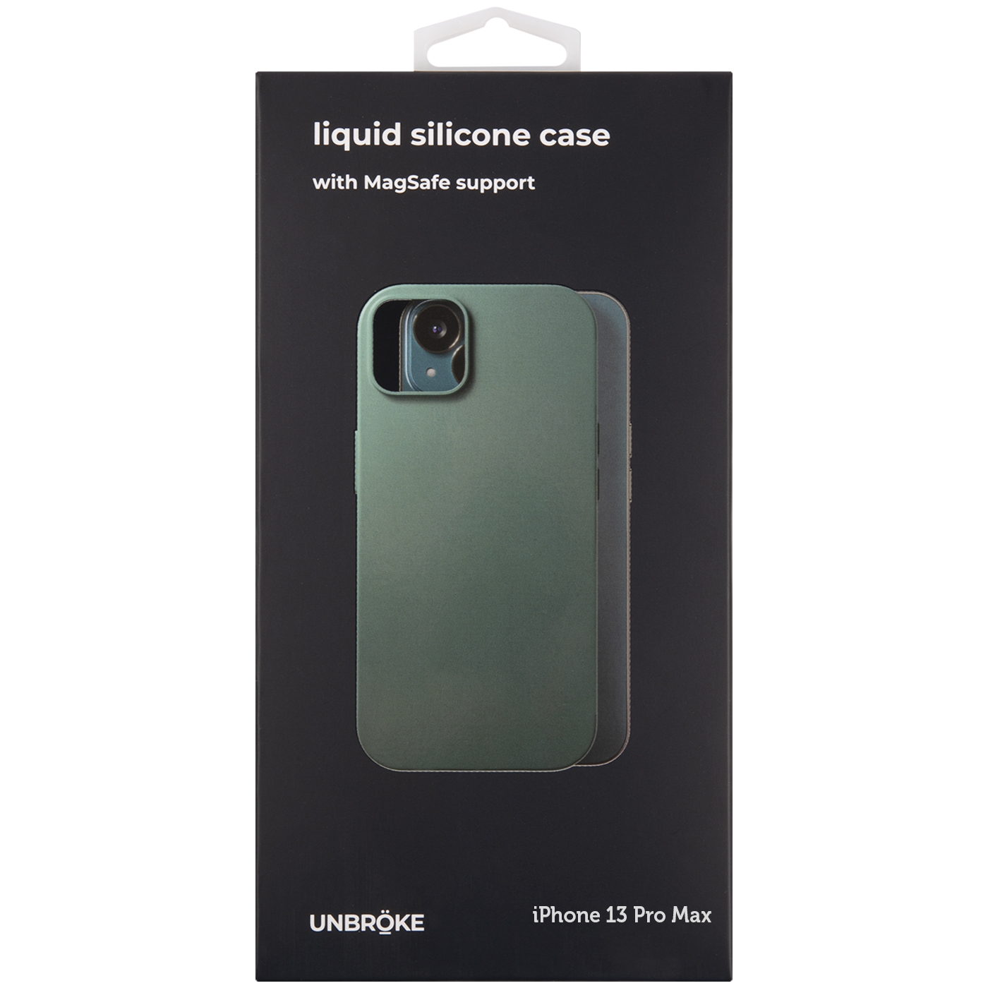 Чехол накладка UNBROKE liquid silicone case MagSafe support для iPhone 13 Pro Max, зеленая
