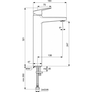 Смеситель для раковины Ideal Standard Ceraplan Vessel хром (BD236AA)