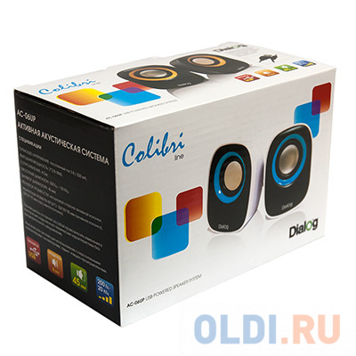 Колонки Dialog Colibri AC-06UP BLACK - 2.0, 6W RMS, черные, питание от USB