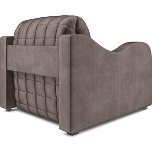 Кресло-кровать Mebel Ars Барон №4 (бархат серо-шоколадный STAR VELVET 60 COFFEE)