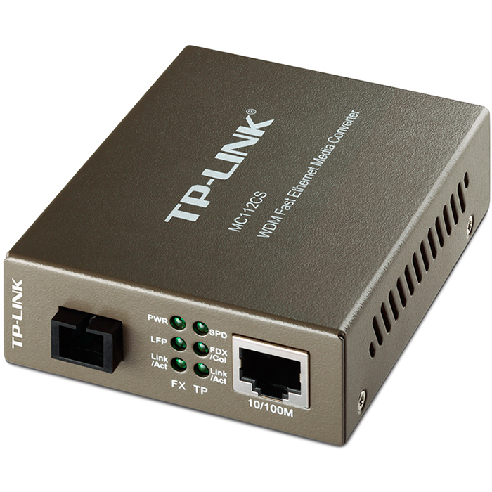 Медиаконвертер TP-LINK WDM MC112CS, 1 порт Ethernet 100 Мбит/с, 1 порт SC 100 Мбит/с