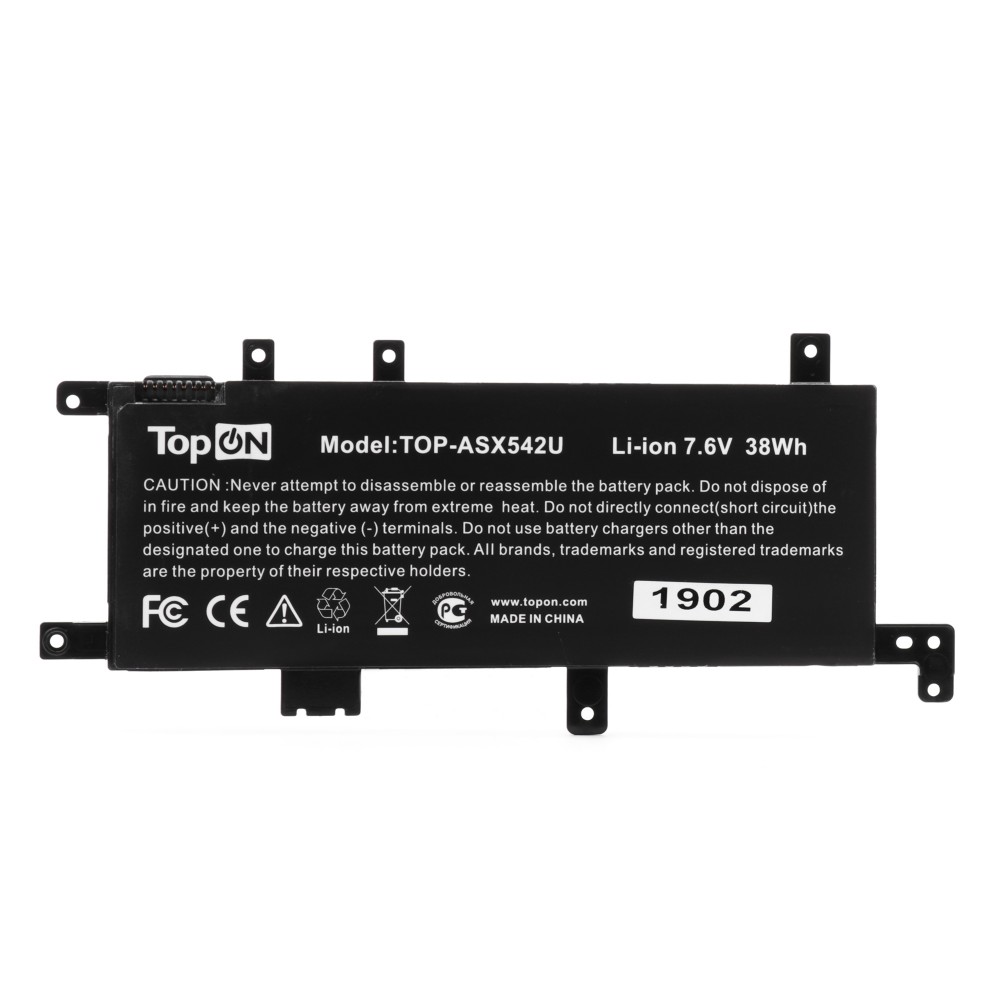 Аккумуляторная батарея TopON TOP-ASX542U для Asus, 7.6V, 4.84 А·ч, 38Wh, черный (TOP-ASX542U)