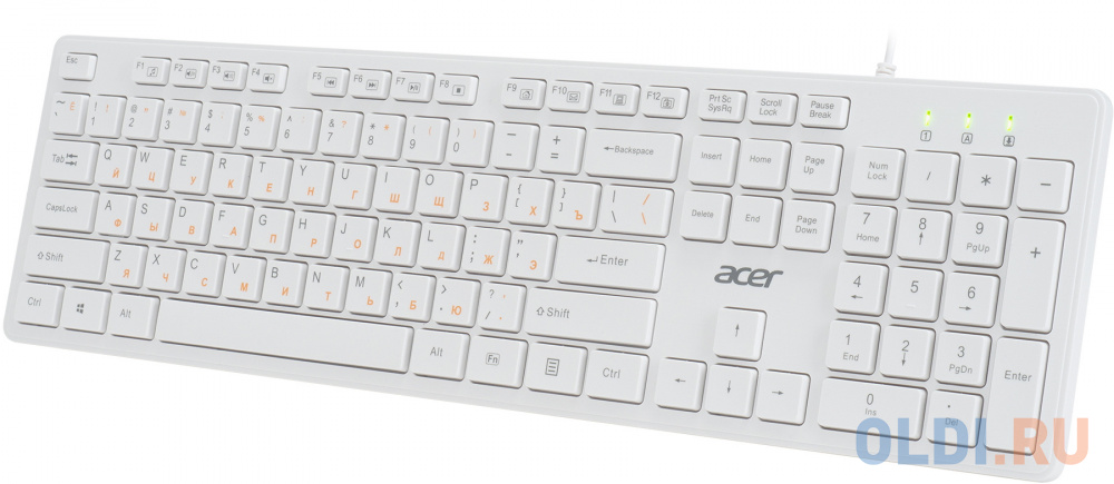 Клавиатура Acer OKW123,  USB, белый [zl.kbdee.00d]