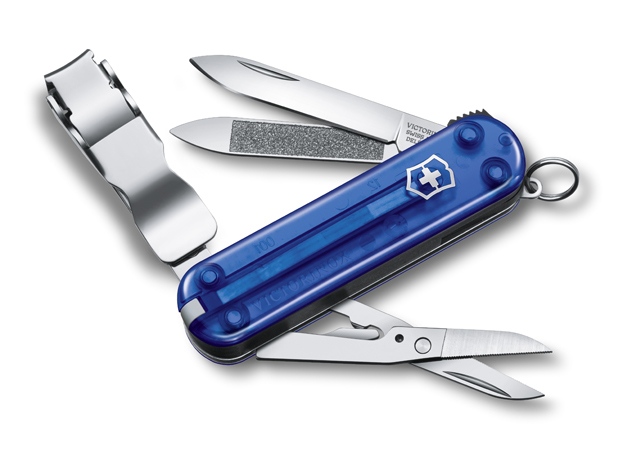 Нож Victorinox Classic Nail Clip 580, 65 мм, 8 функций, полупрозрачный синий 0.6463.T2
