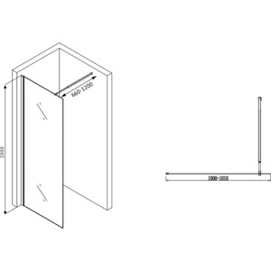 Душевой уголок Abber Immer Offen 100x80 с поддоном, прозрачный, хром (AG61100, ST15T)