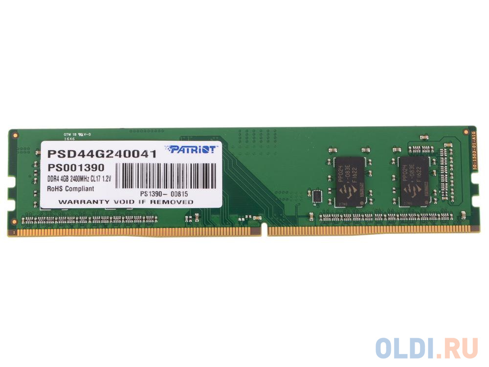 Оперативная память для компьютера Patriot PSD44G240041 DIMM 4Gb DDR4 2400 MHz PSD44G240041