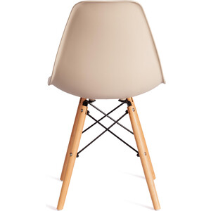 Стул TetChair Cindy (Eames) (mod 1801) дерево бук/металл/сиденье пластик 45x51x82 см Beige (бежевый)