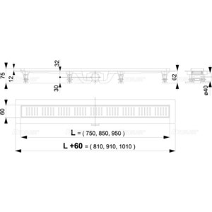 Душевой лоток AlcaPlast APZ10 Simple с решеткой матовый хром (APZ10-850M / AG100401850)