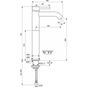 Смеситель для раковины Ideal Standard Ceraline черный шелк (BC269XG)