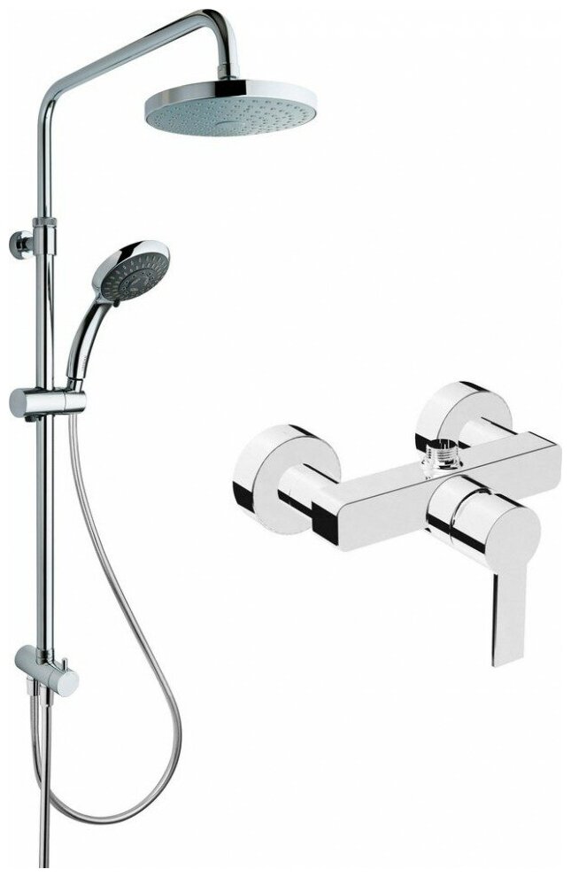 Комплект Vitra Flo S A49234EXP с душевой стойкой System Rain и Flo S, хром