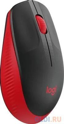 Мышь Logitech M190 черный/красный оптическая (1000dpi) беспроводная USB (2but)