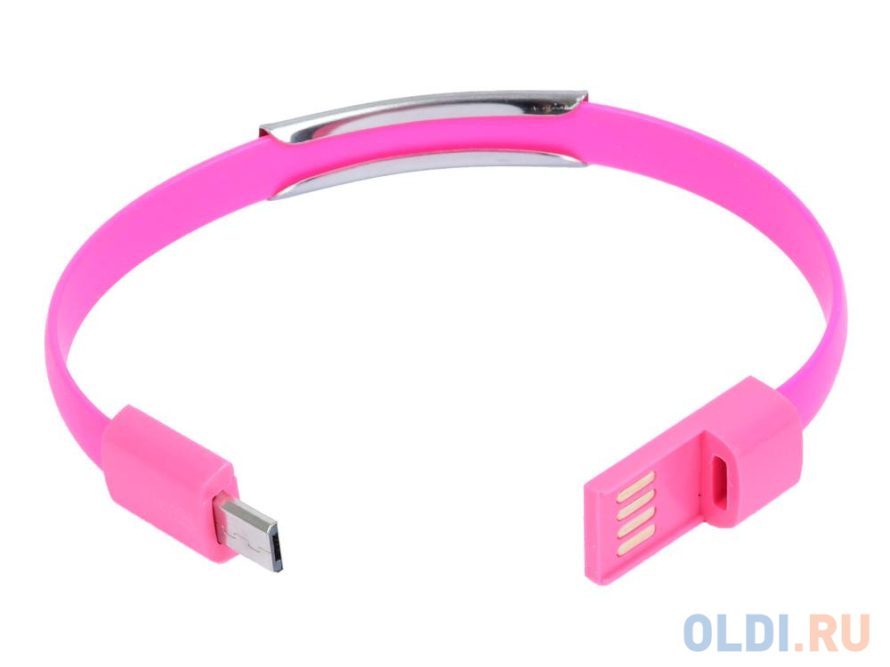 Кабель-браслет microUSB Gmini GM-WDC-200P плоский розовый в Москвe