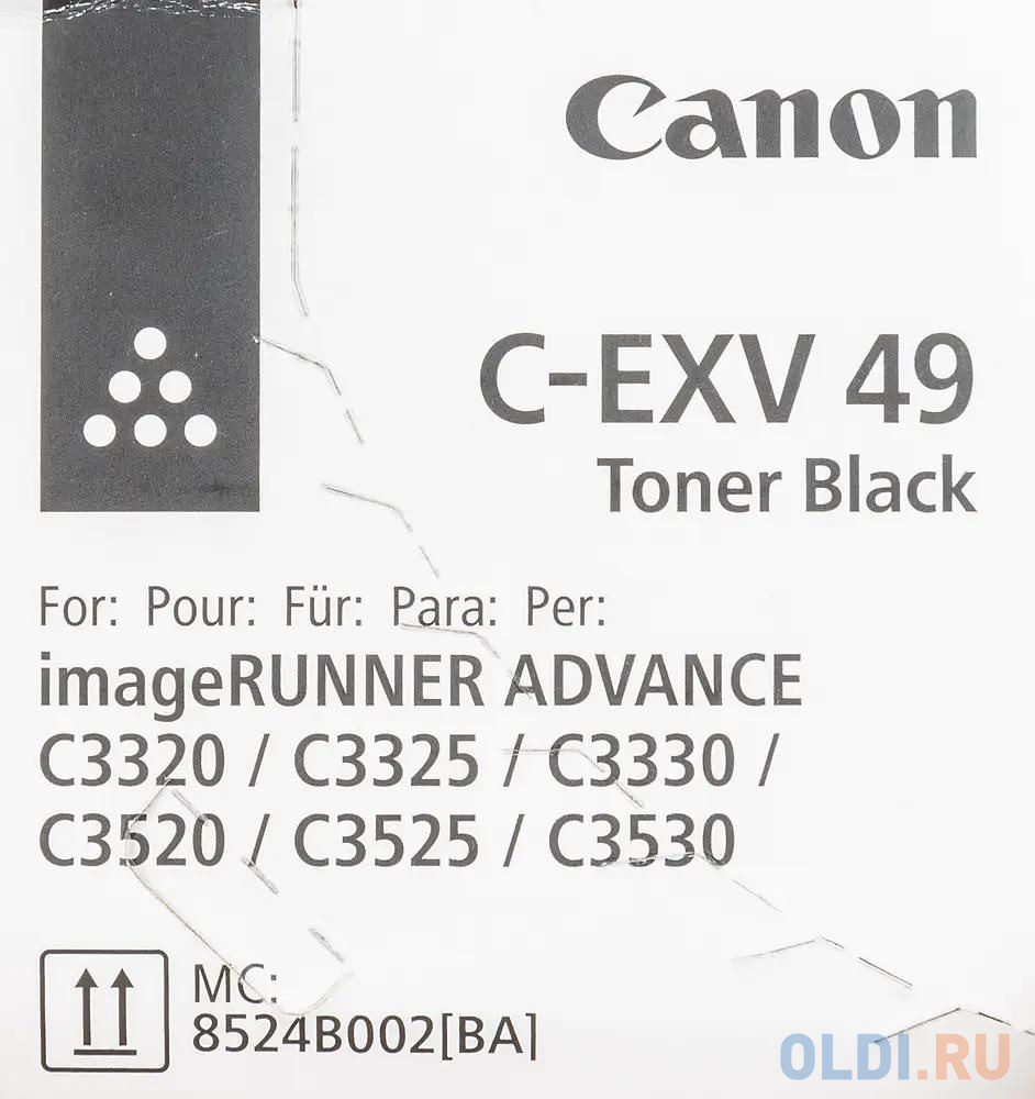 Совместимый тонер-картридж черный EXV49 Bk с чипом для Canon imageRUNNER ADVANCE C3020/C3320/C3320F/C3320L/C3325/C3330/C3520/C3520i/C3525/C3525i/C3530