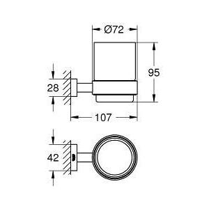 Стакан для ванной Grohe Essentials Cube с держателем (40755001)