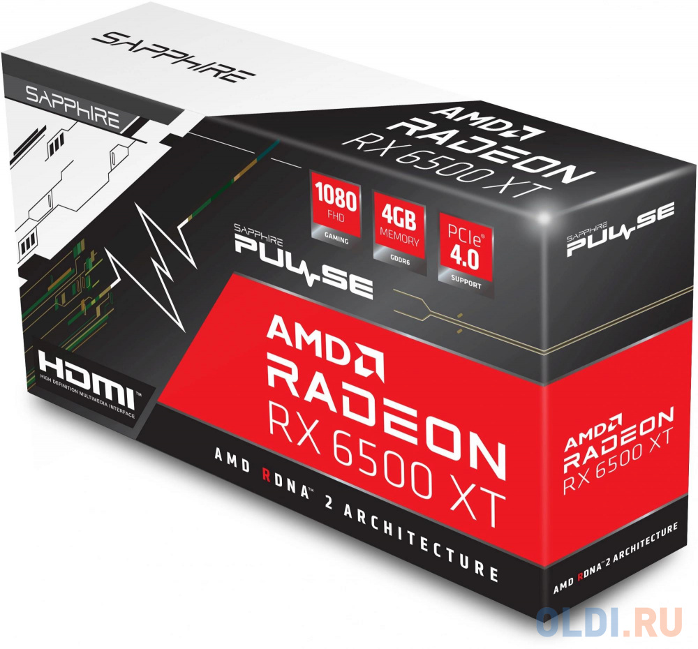 Видеокарта Sapphire PCI-E 4.0 11314-07-20G RX 6500XT Gaming OC Pulse AMD Radeon RX 6500XT 4Gb 64bit GDDR6 2685/18000 HDMIx1 DPx1 HDCP Ret в Москвe