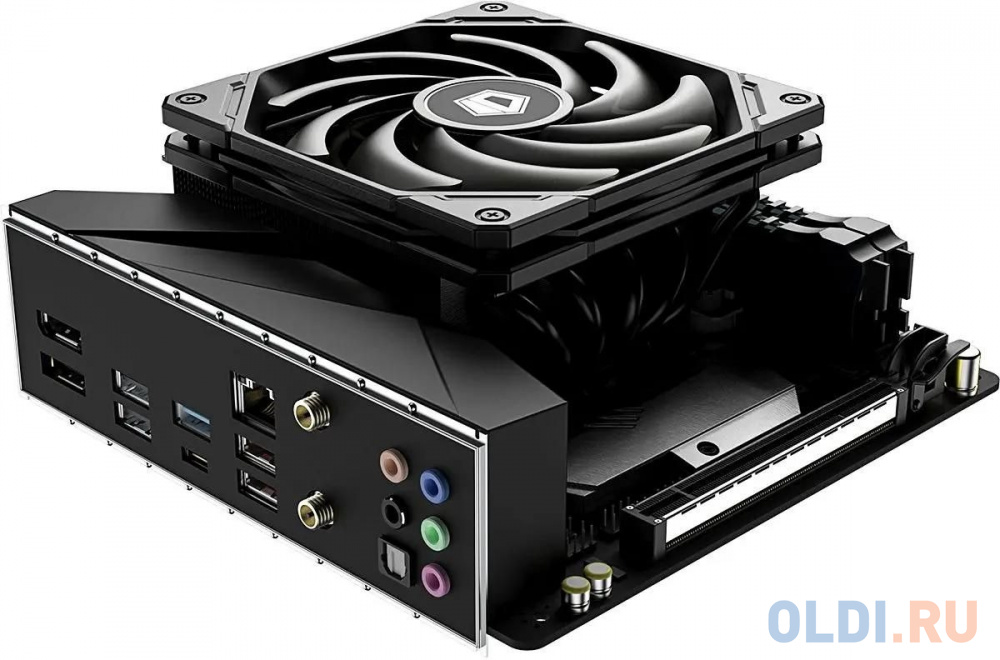 Cooler  ID-COOLING IS-55 BLACK LGA1700/1200/115X/AM5/AM4 низкопрофильный высота 55mm (27шт/кор, TDP 125W, PWM, 5 тепл.трубок + медная база, FAN 120mm,