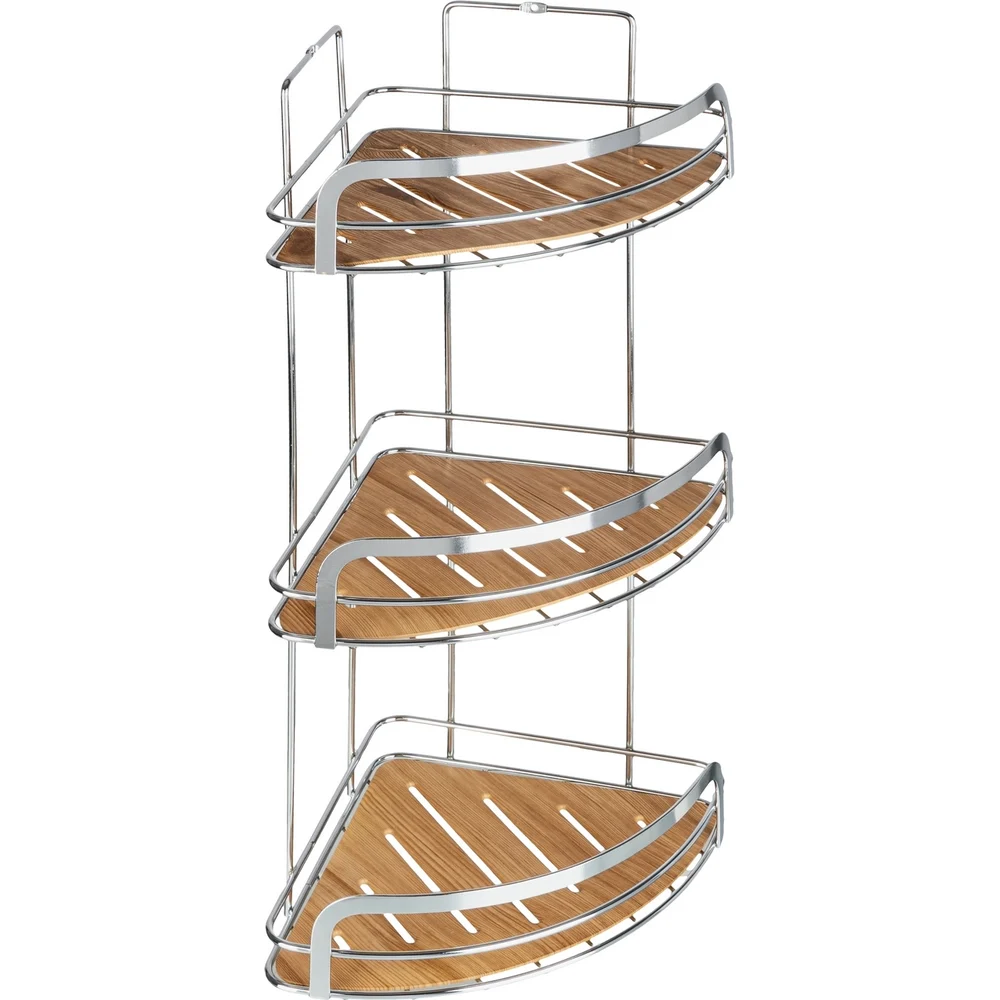 Угловая тройная полка для ванной комнаты FORA