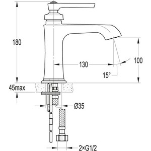 Смеситель для раковины Cezares Liberty (LIBERTY-F-LS-01-W0)