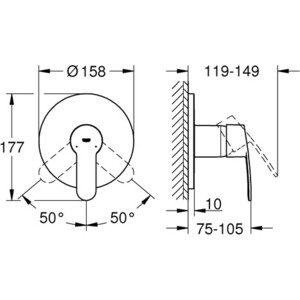 Смеситель для душа Grohe Eurostyle Cosmopolitan с механизмом (24051002, 35600000)