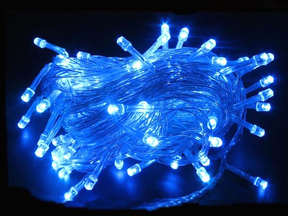 Гирлянда ECOLA светодиодная, ламп: 120шт., 8м, режимов: 8, синий (N2YB08ELC)