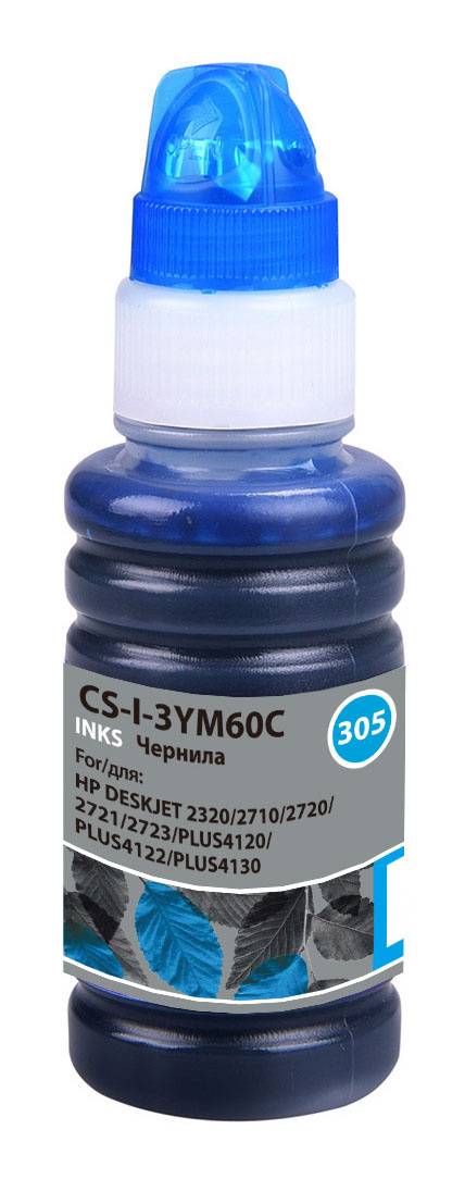 Чернила Cactus CS-I-3YM60C №305 голубой фл. 100мл для HP DeskJet 2710/2120/2721/2722/2723