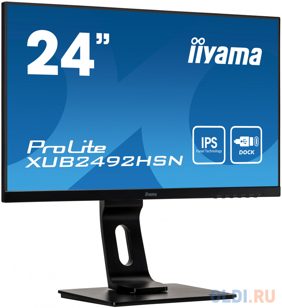 Монитор 23.8" iiYama PROLITE XUB2492HSN-B1 черный IPS 1920x1080 250 cd/m^2 4 ms HDMI DisplayPort USB USB Type-C Аудио