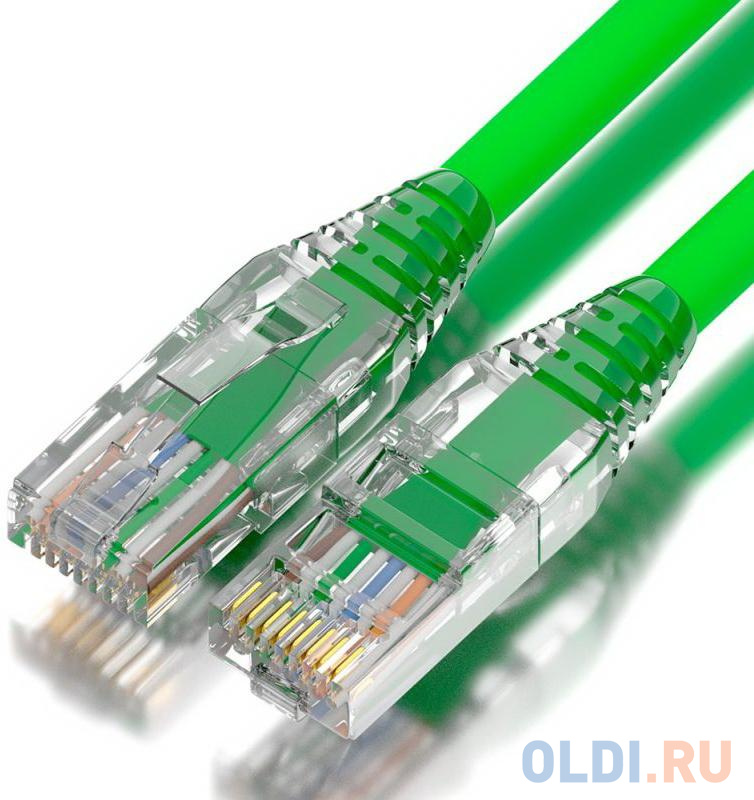 GCR Патч-корд 3.0m LSZH UTP кат.5e, зеленый, коннектор ABS, 24 AWG, ethernet high speed 1 Гбит/с, RJ45, T568B, GCR-52670