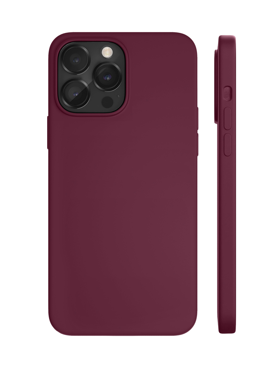 Чехол защитный VLP Silicone case with MagSafe для iPhone 14 ProMax, марсала